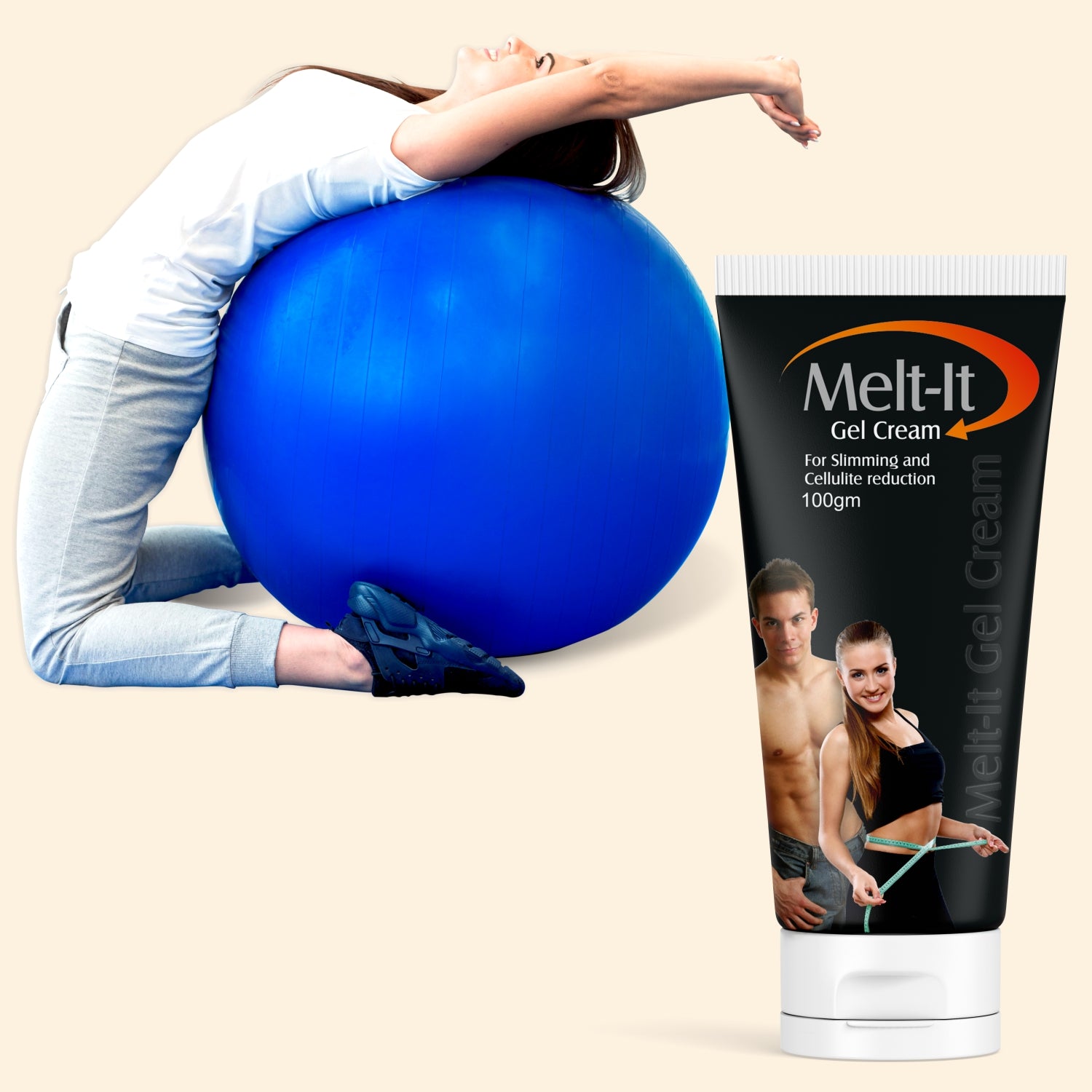 shoprythmindia Meltit Combo Gym Ball and Melt It Cream